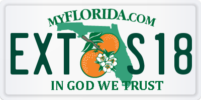 FL license plate EXTS18