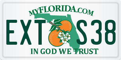 FL license plate EXTS38