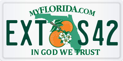 FL license plate EXTS42