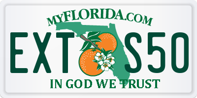 FL license plate EXTS50