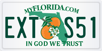 FL license plate EXTS51