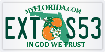 FL license plate EXTS53