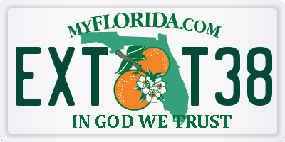 FL license plate EXTT38