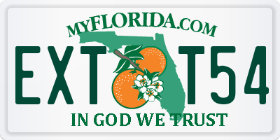 FL license plate EXTT54