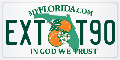 FL license plate EXTT90