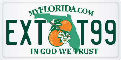 FL license plate EXTT99