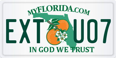 FL license plate EXTU07