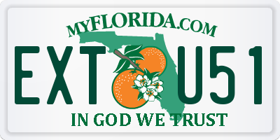 FL license plate EXTU51