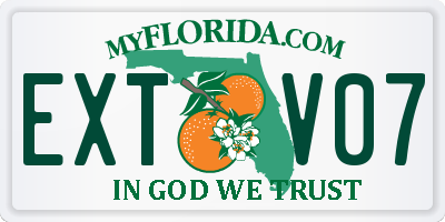 FL license plate EXTV07
