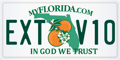 FL license plate EXTV10