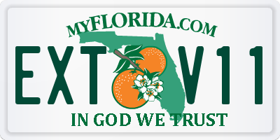 FL license plate EXTV11