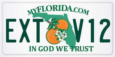FL license plate EXTV12