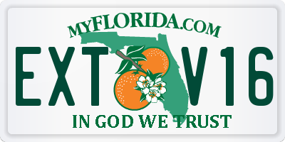 FL license plate EXTV16