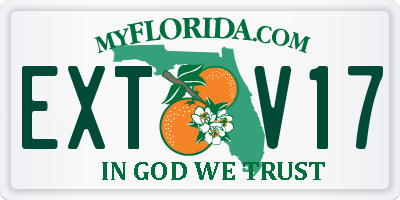 FL license plate EXTV17