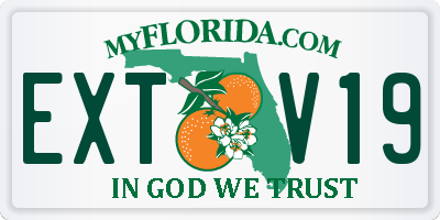 FL license plate EXTV19