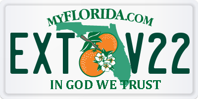 FL license plate EXTV22