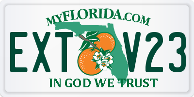 FL license plate EXTV23