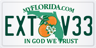FL license plate EXTV33