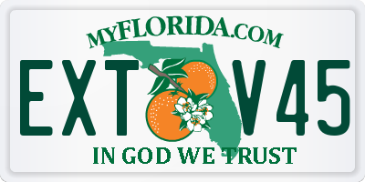 FL license plate EXTV45