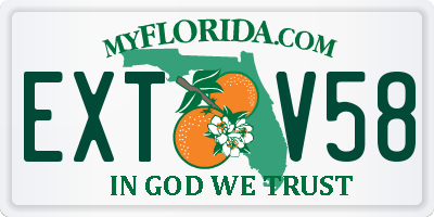 FL license plate EXTV58