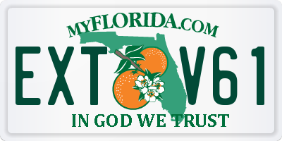 FL license plate EXTV61