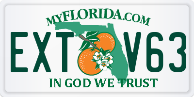 FL license plate EXTV63