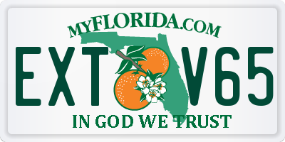 FL license plate EXTV65