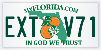 FL license plate EXTV71