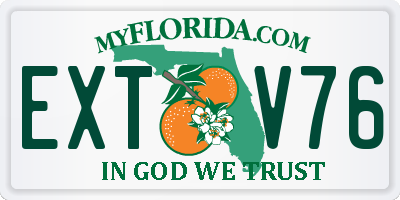 FL license plate EXTV76