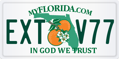 FL license plate EXTV77