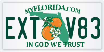 FL license plate EXTV83