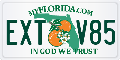 FL license plate EXTV85