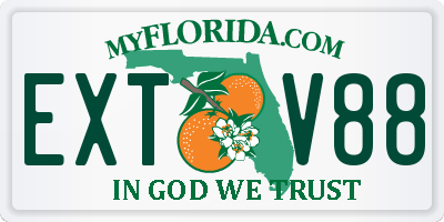 FL license plate EXTV88