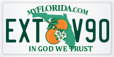 FL license plate EXTV90