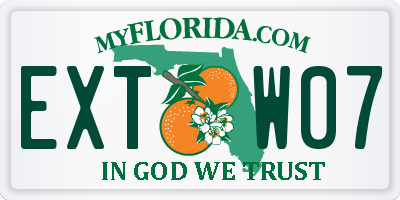 FL license plate EXTW07