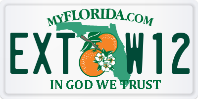 FL license plate EXTW12