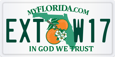 FL license plate EXTW17