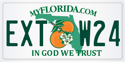 FL license plate EXTW24