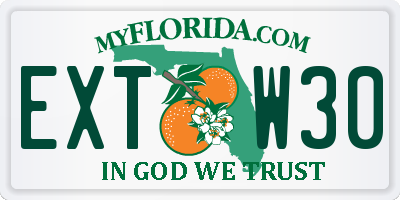 FL license plate EXTW30