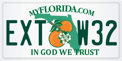 FL license plate EXTW32