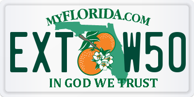 FL license plate EXTW50