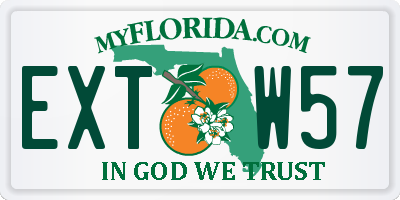 FL license plate EXTW57