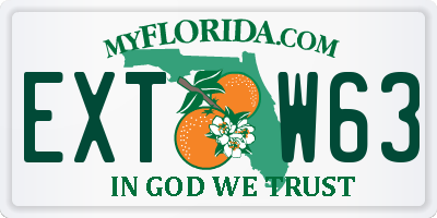 FL license plate EXTW63