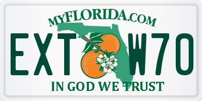 FL license plate EXTW70