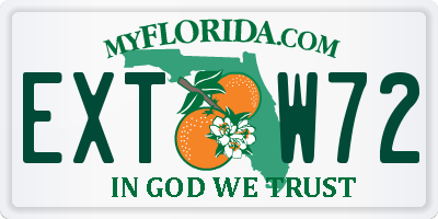 FL license plate EXTW72