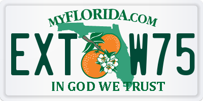 FL license plate EXTW75