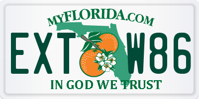 FL license plate EXTW86