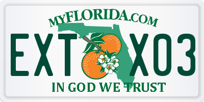 FL license plate EXTX03