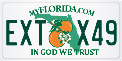 FL license plate EXTX49