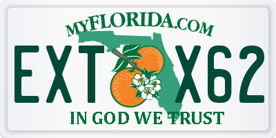 FL license plate EXTX62